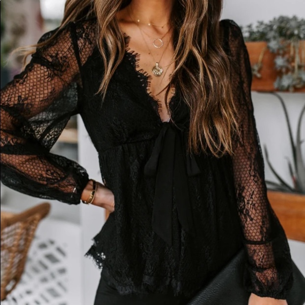 SOLD Brit Lace Babydoll Top